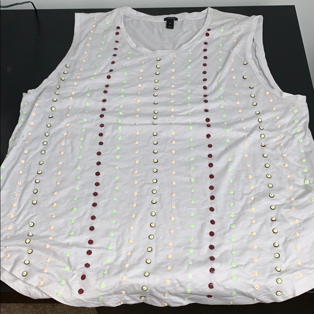 J. CREW Stacked Sequin Shell Tank